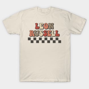 Leon Russell Checkered Retro Groovy Style T-Shirt